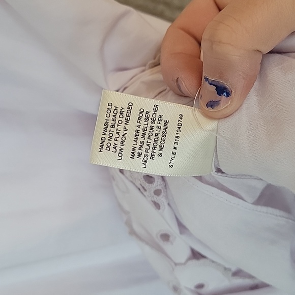 Rebecca Taylor La Vie Lavendar Eyelet Puff Sleeve Cottagecore Dress - Picture 10 of 11